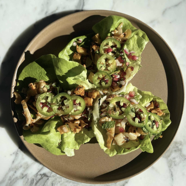 Roasted Veggie Lettuce Wraps