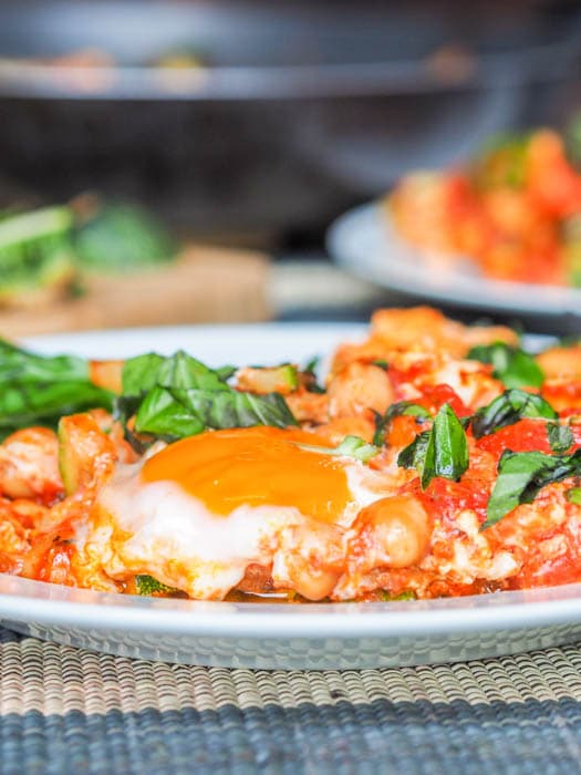 Baked Eggs with Chickpeas and Tomatoes