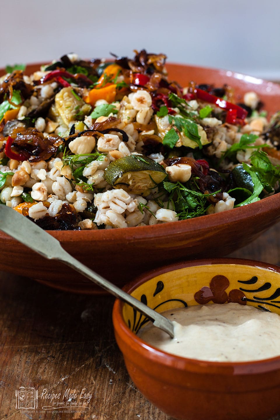 Barley Salad with Creamy Tahini Dressing