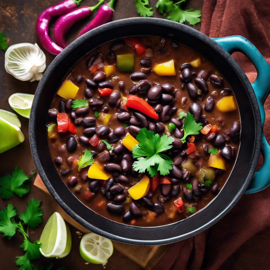 Black Bean Stew with Purple Sweet Potatoes