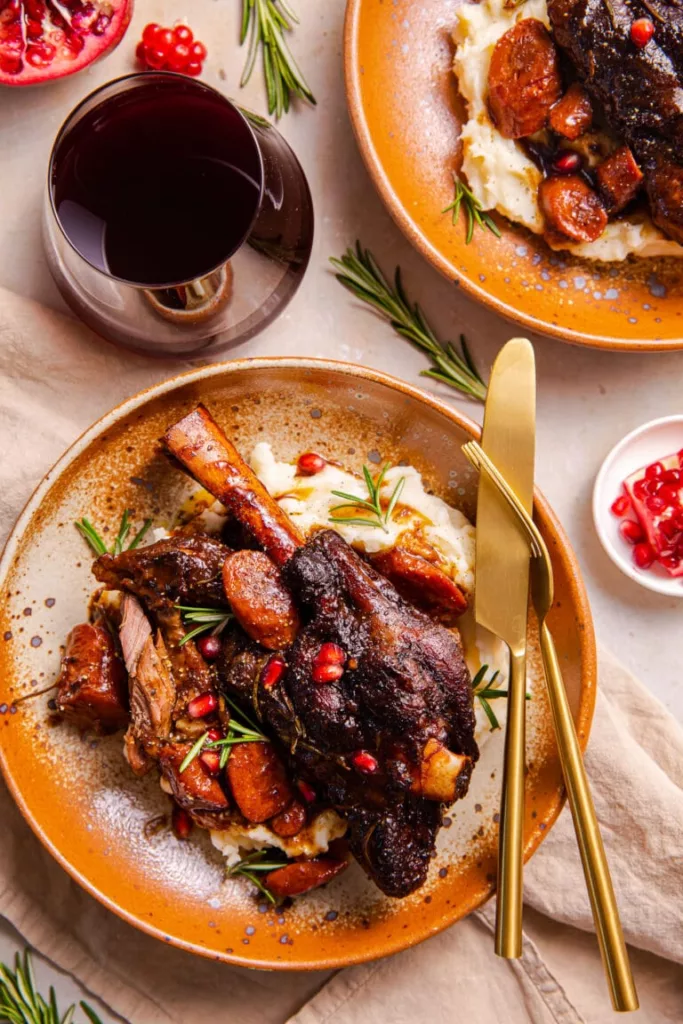 Braised Pomegranate Lamb Shanks