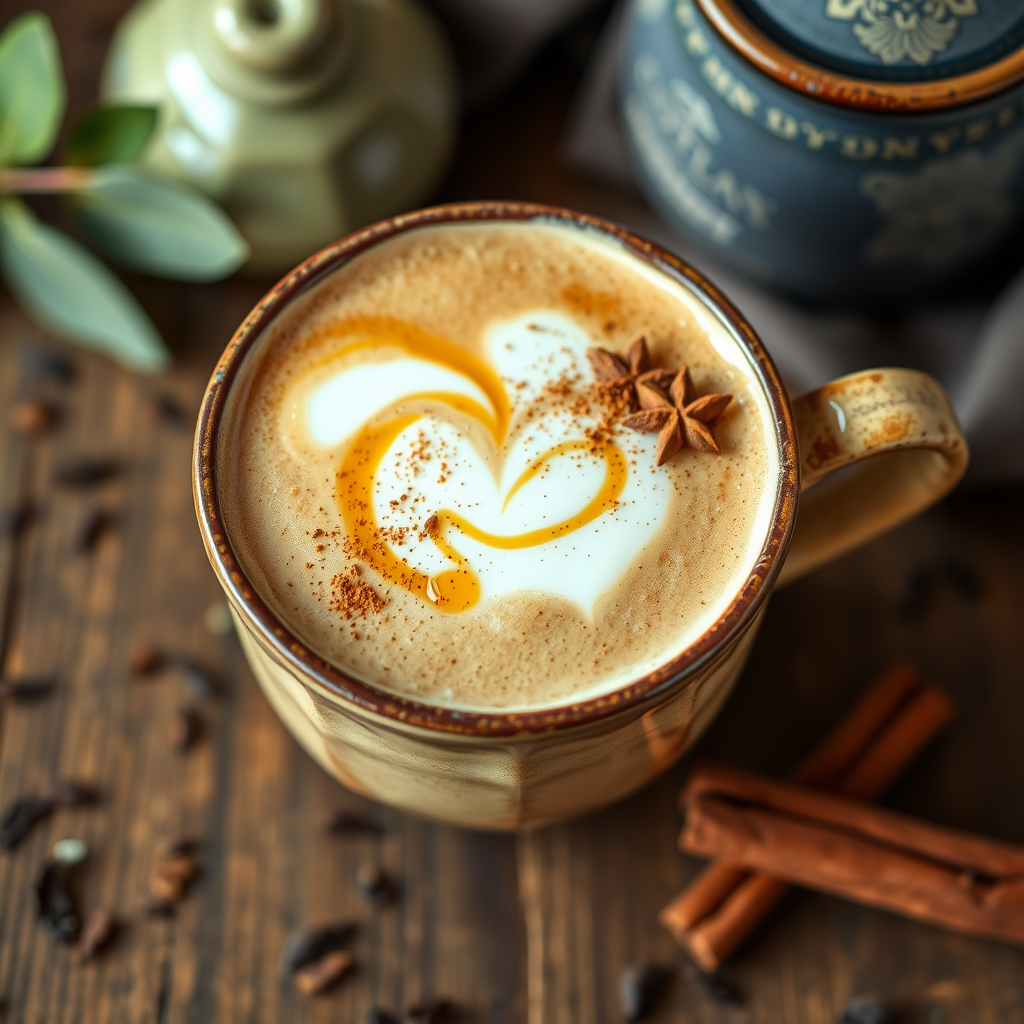 Creamy Almond Masala Chai Latte