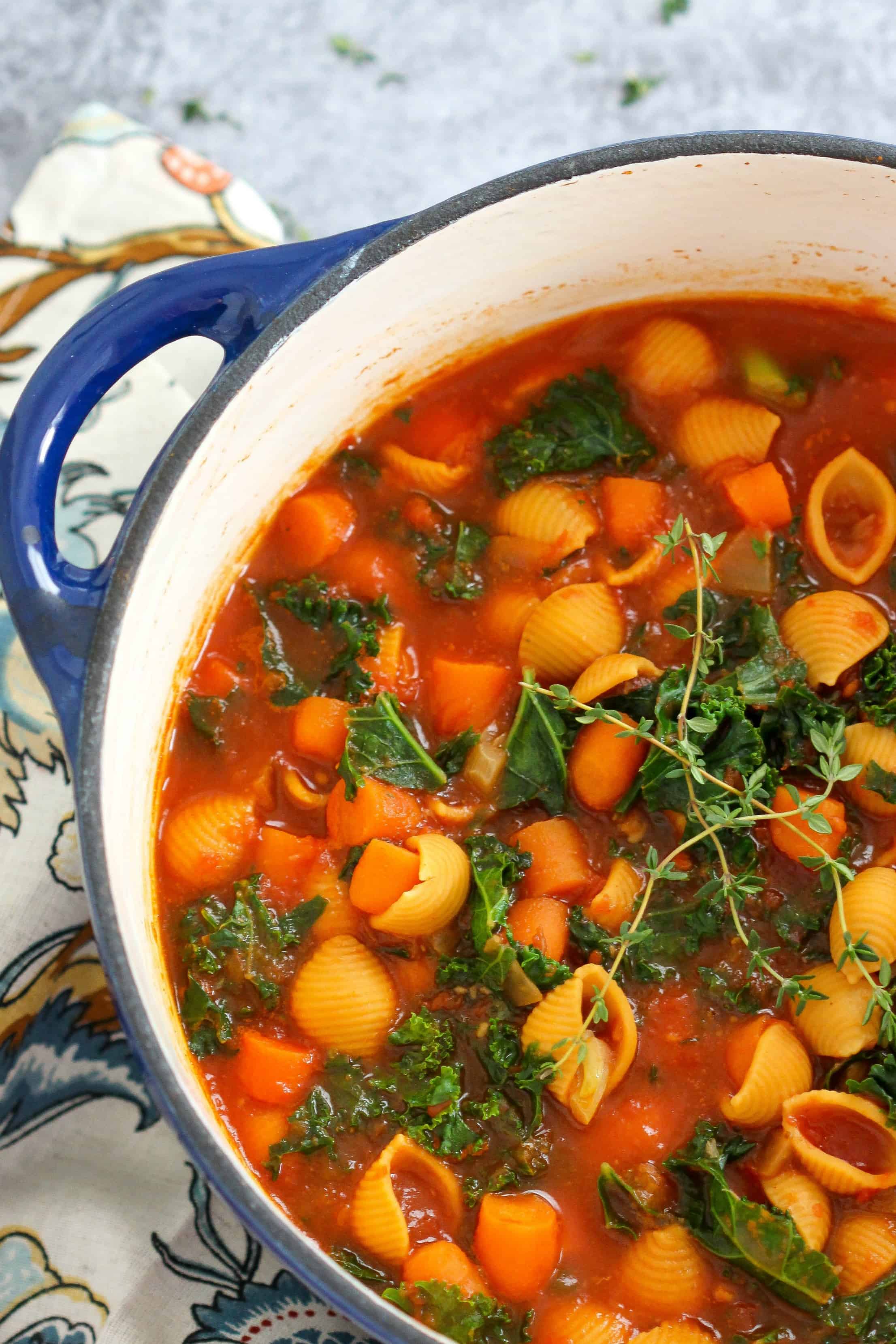 Garbanzo bean minestrone with pasta