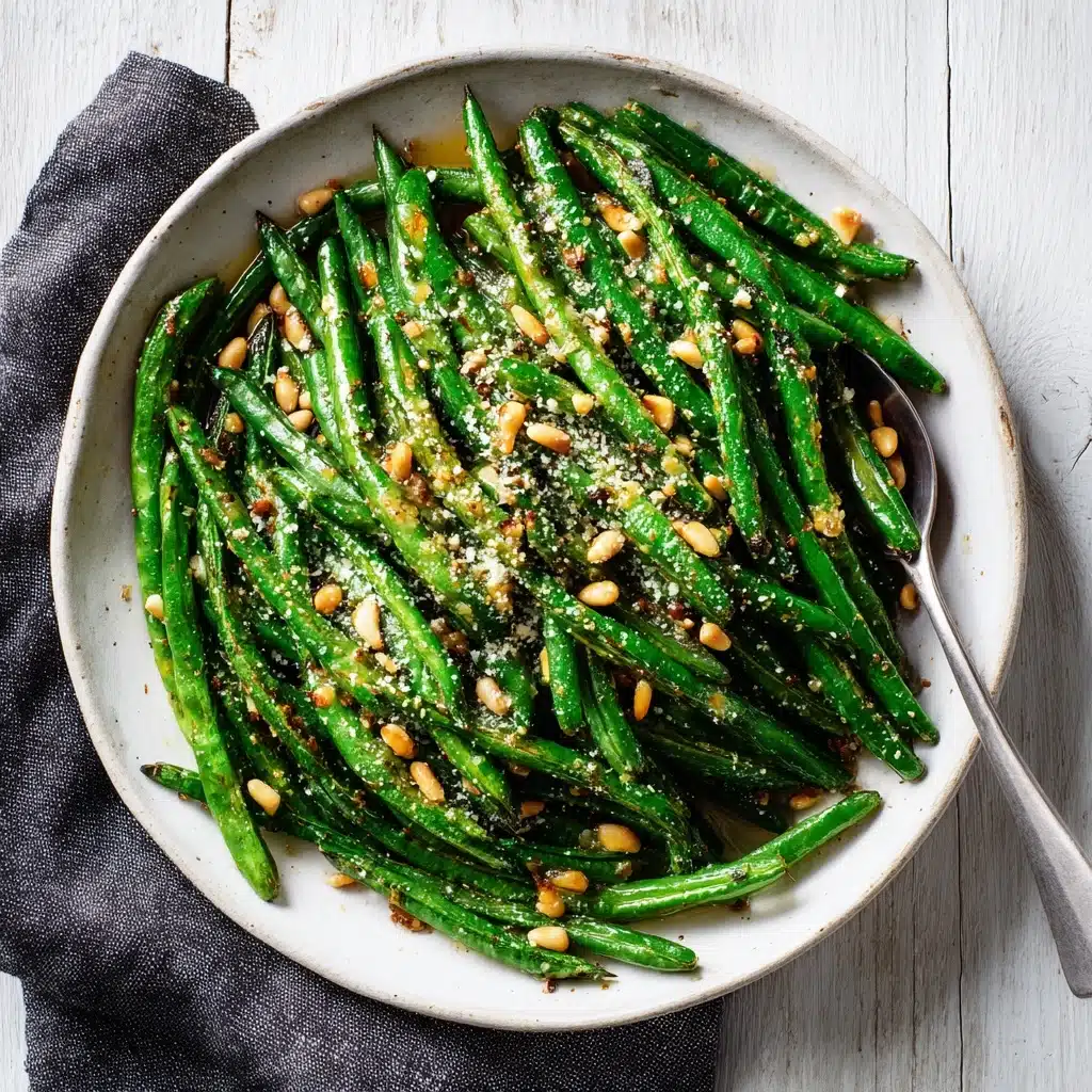 Green Beans and Grape Tomatoes with Garlic and Pine Nuts