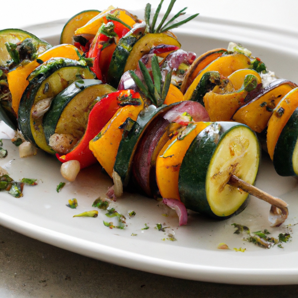 Grilled Vegetable Skewers with Umami Sauce