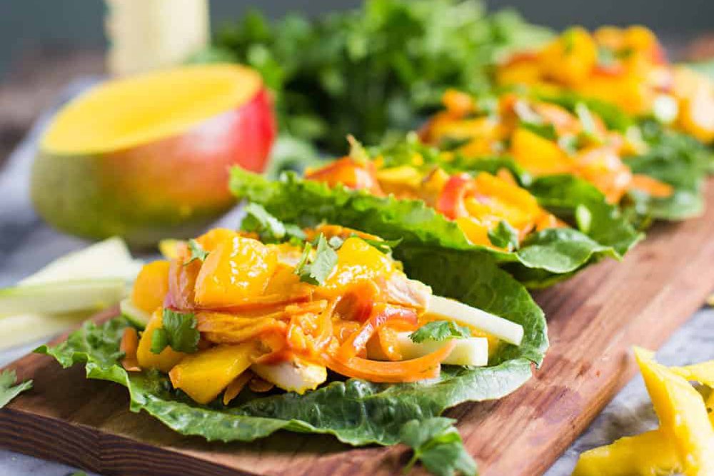 Lettuce Wraps with Mango Sauce