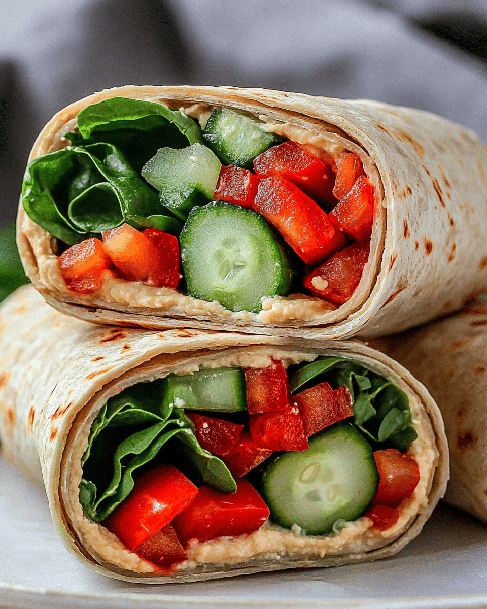 Mushroom-Hummus Wraps