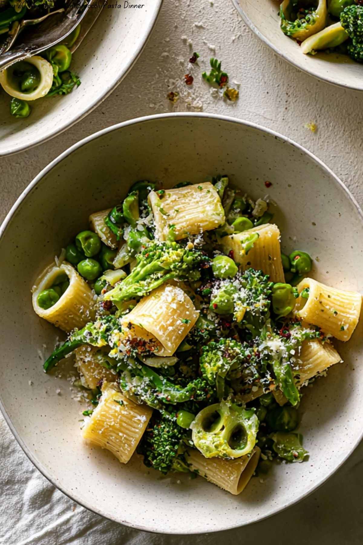 Pasta with broccoli and black beans
