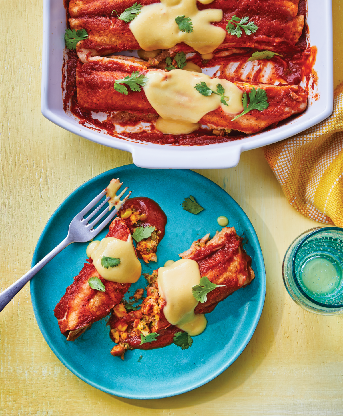 Pinto Bean and Sweet Potato Enchiladas