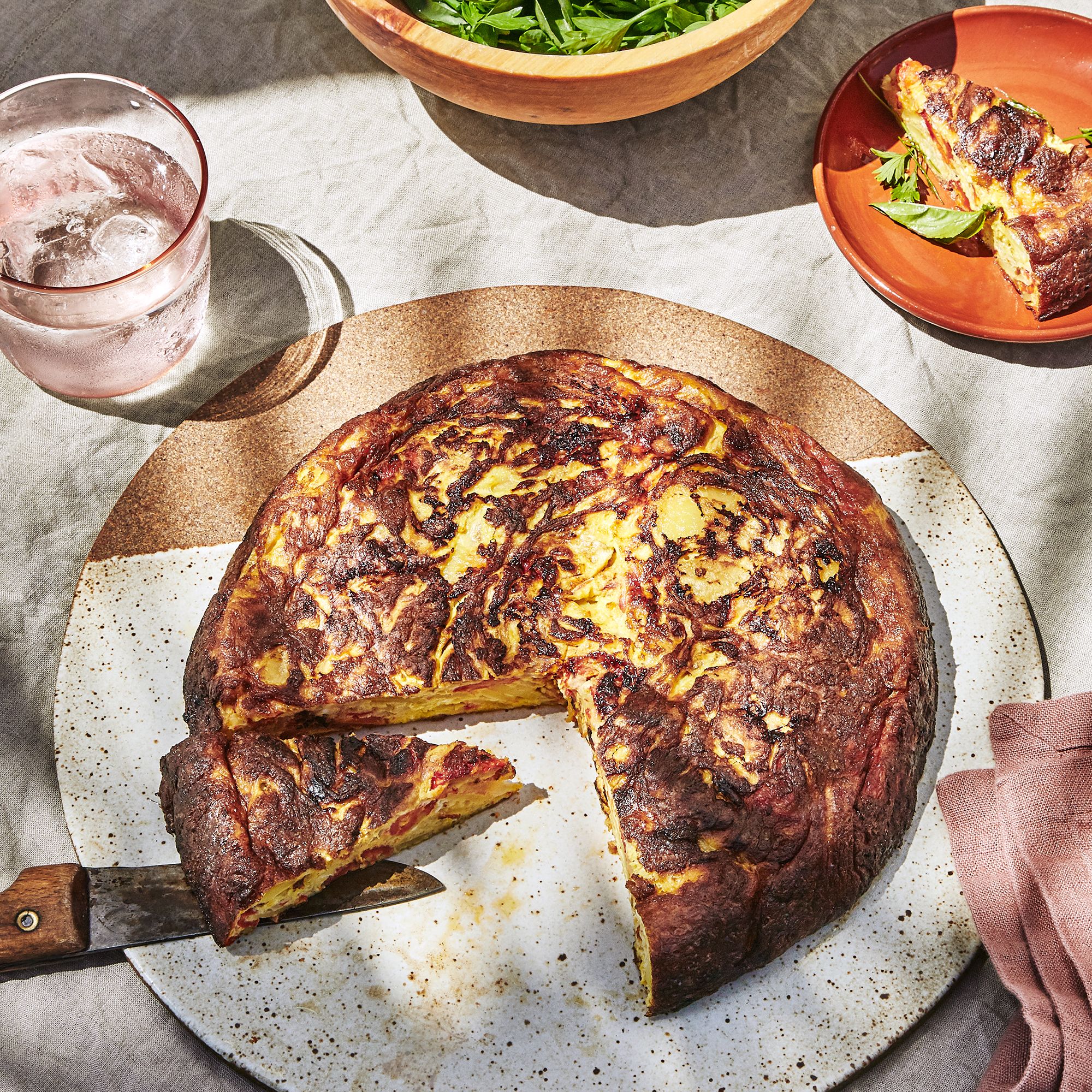 Roasted Red Pepper and Zucchini Frittata