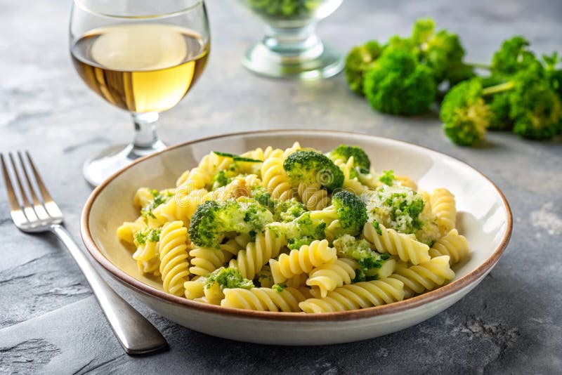 Rotini with Broccoli and Creamy Cauliflower Sauce