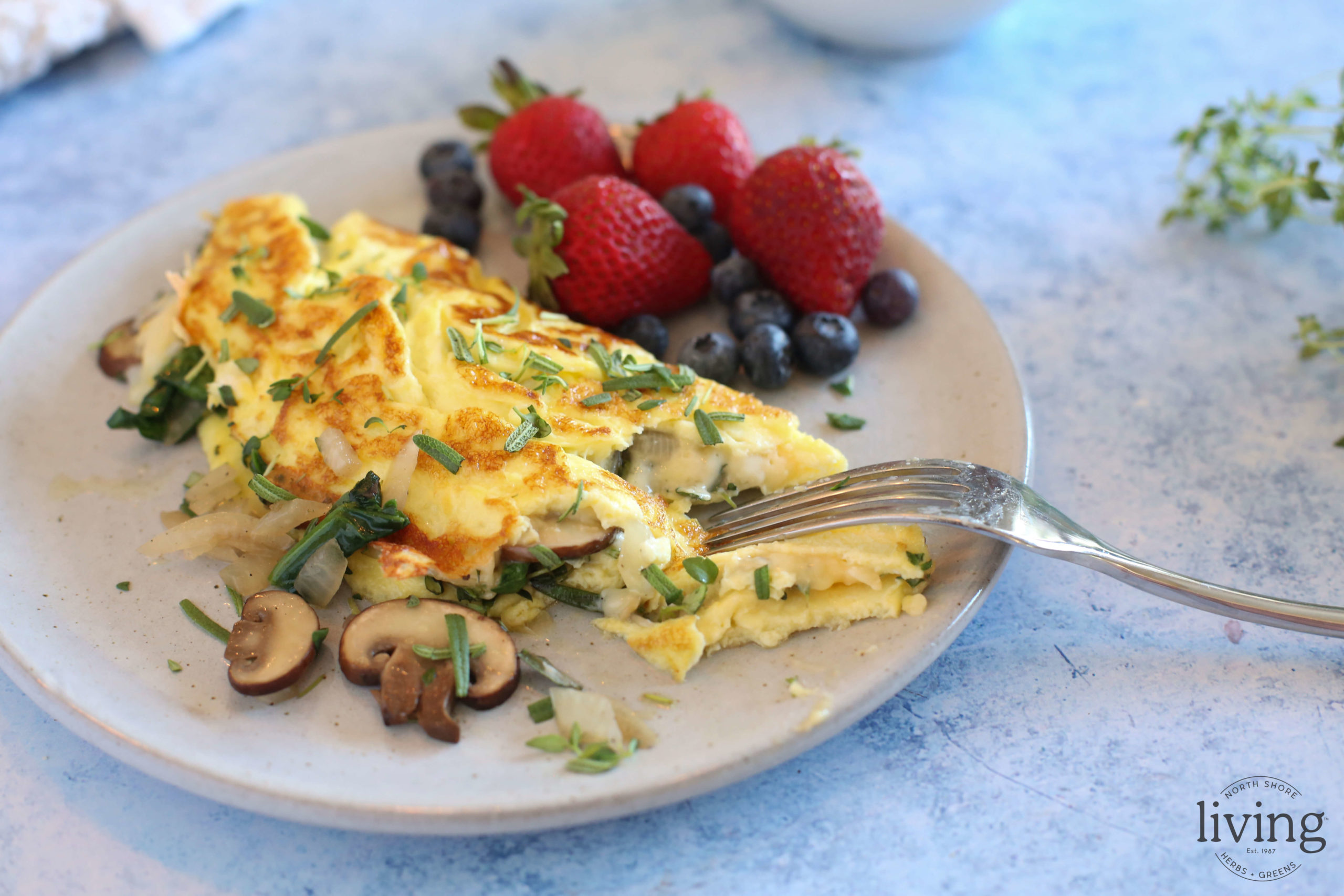 Soft Herb and Mushroom Omelet