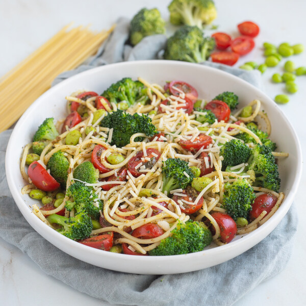 Spaghetti Squash with Edamame and Basil Pistou