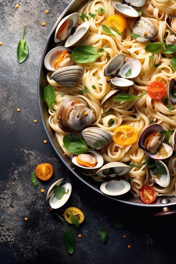 Spaghetti with clams and mussels