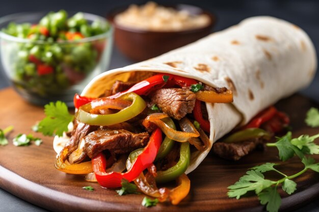 Spicy Tempeh Fajitas with Ranch Dressing