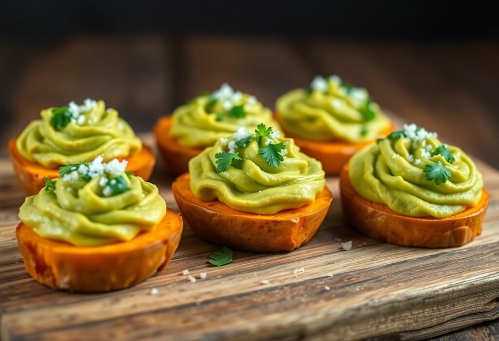 Sweet Potato Rounds with Mango-Avocado Relish