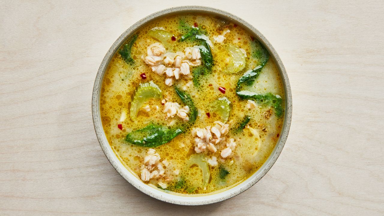 Tuscan-Inspired Farro Soup with Escarole